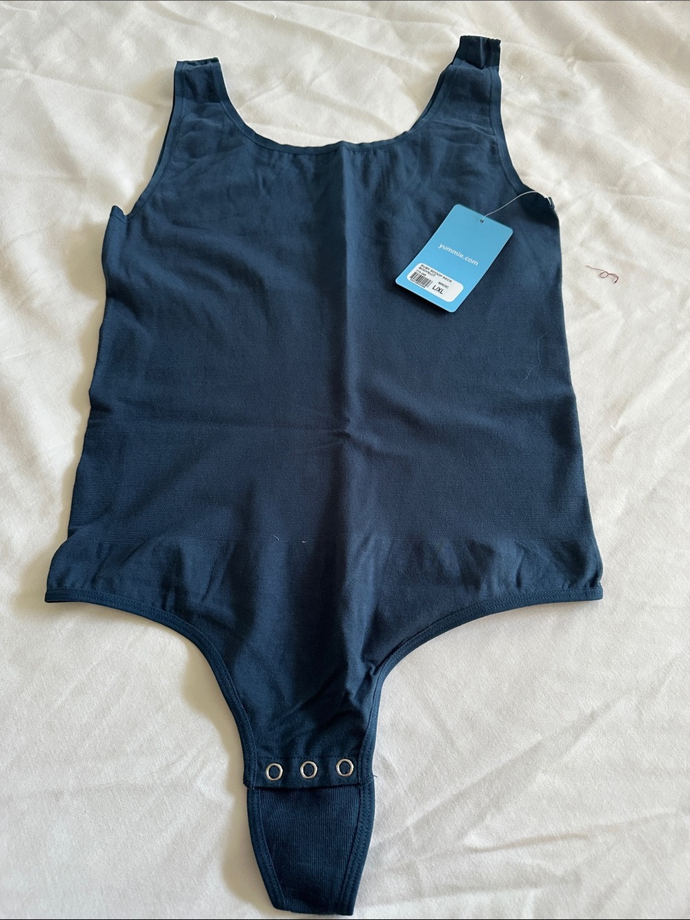 Yummie Ruby Scoop Neck Bodysuit - Navy Blue - L/XL